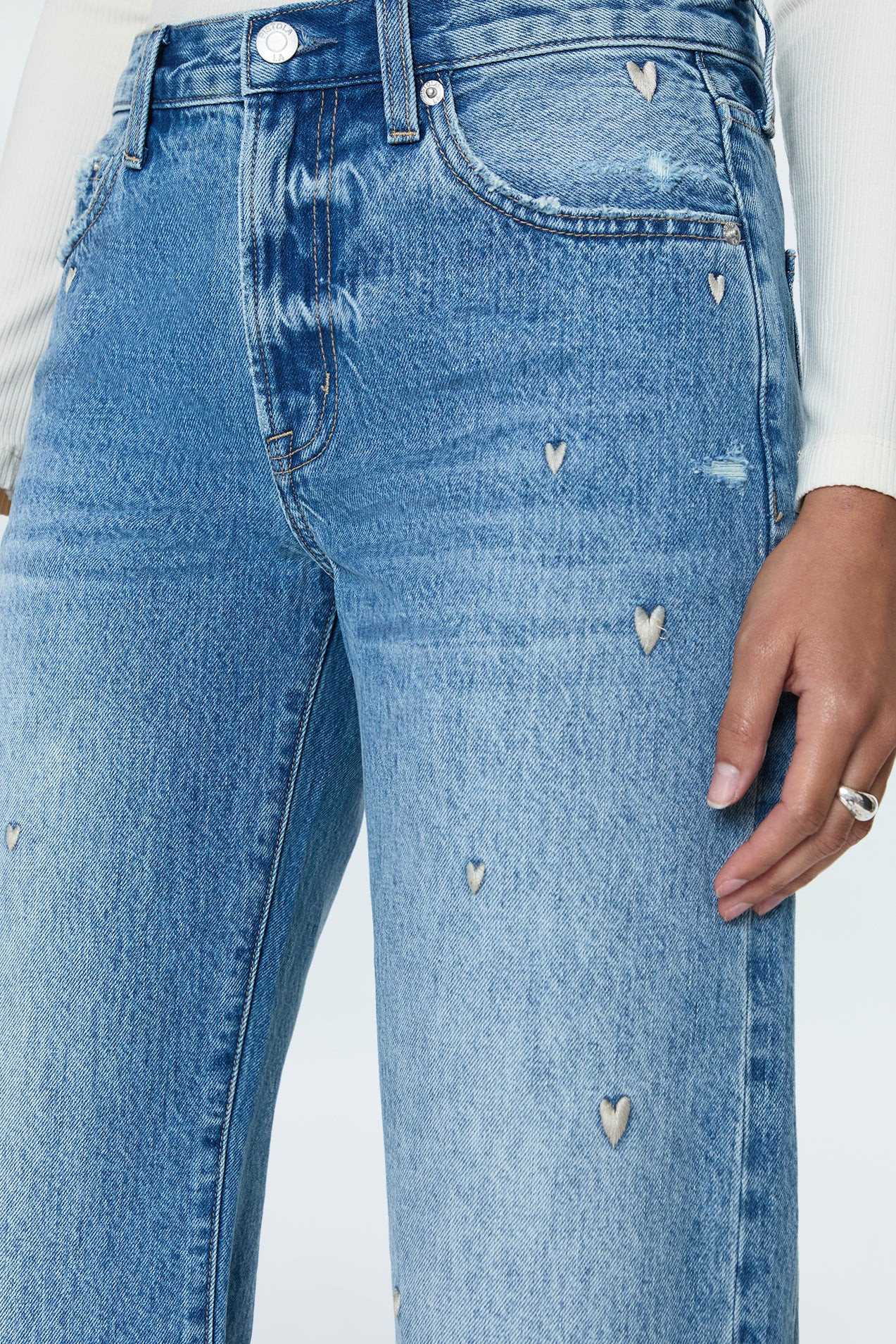 Lexi Mid Rise Bowed Straight Jean - Confetti Vintage | Pistola Denim