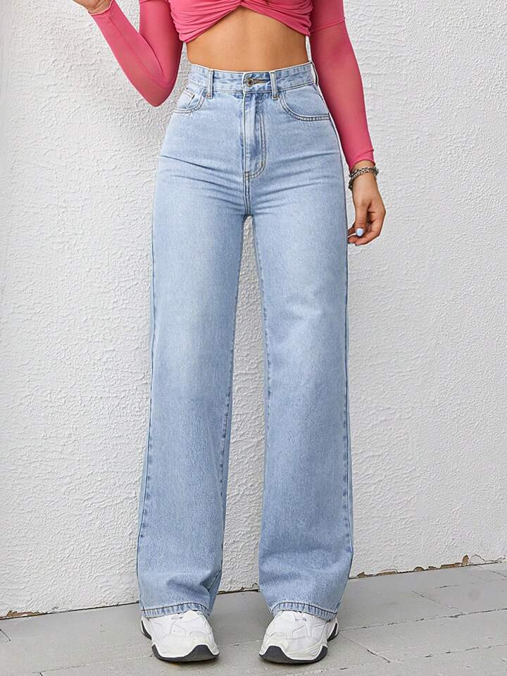 High Waist Wide Leg Jeans | SHEIN USA | SHEIN