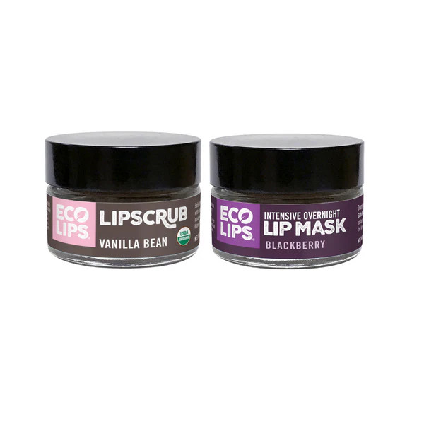 Intensive Overnight Lip Mask & Organic Vanilla Bean Sugar Lip Scrub, 2 Pack | Eco Lips