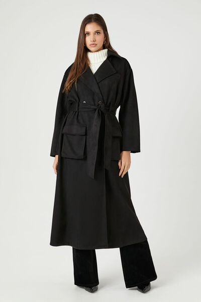 Belted Faux Suede Trench Coat | Forever 21 (US)