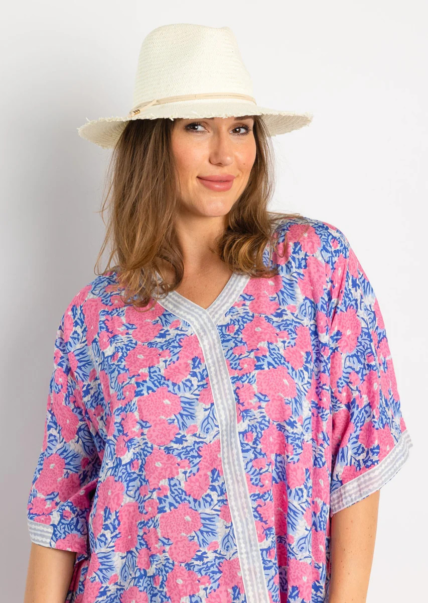 Classic Packable Travel Hat with Fringe- Bleach | Hat Attack