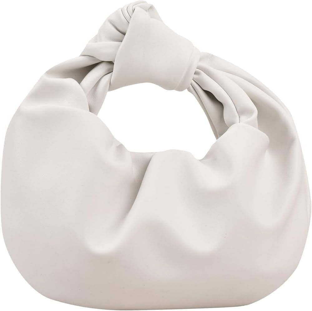 JYG Knoted Hobo Handbag for Women Small Cute Shoulder Bags Fashion Faux Leather Satchel Purse | Amazon (US)