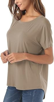Herou Casual Summer Short Sleeve High Low Loose T Shirt Basic Tees Tops for Women | Amazon (US)