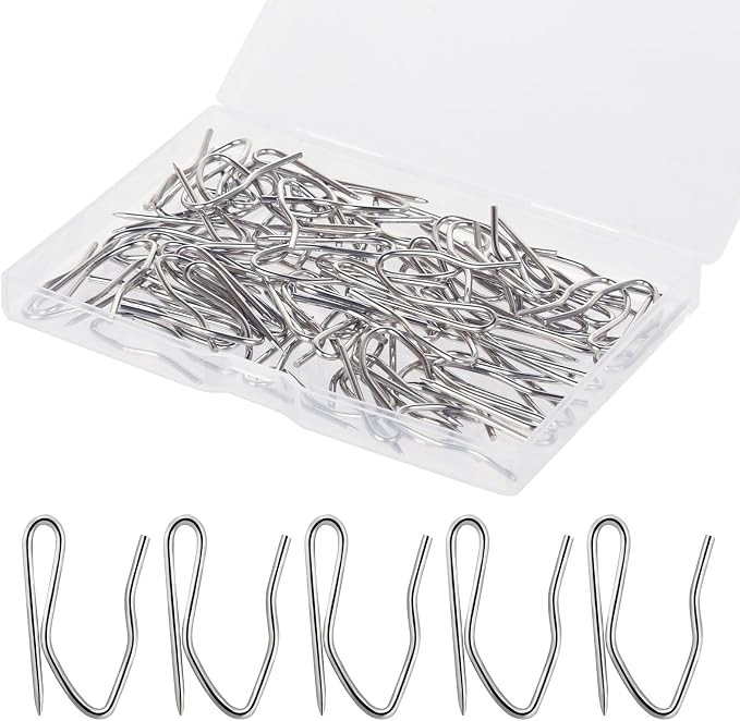 Nydotd 58PCS Rustproof Curtain Hooks, 1.2 Inch Stainless Steel Pin-On Hooks | Amazon (US)