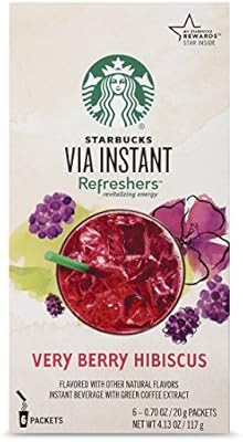 Starbucks VIA Instant Refreshers Very Berry Hibiscus (1 box of 6 packets) | Amazon (US)