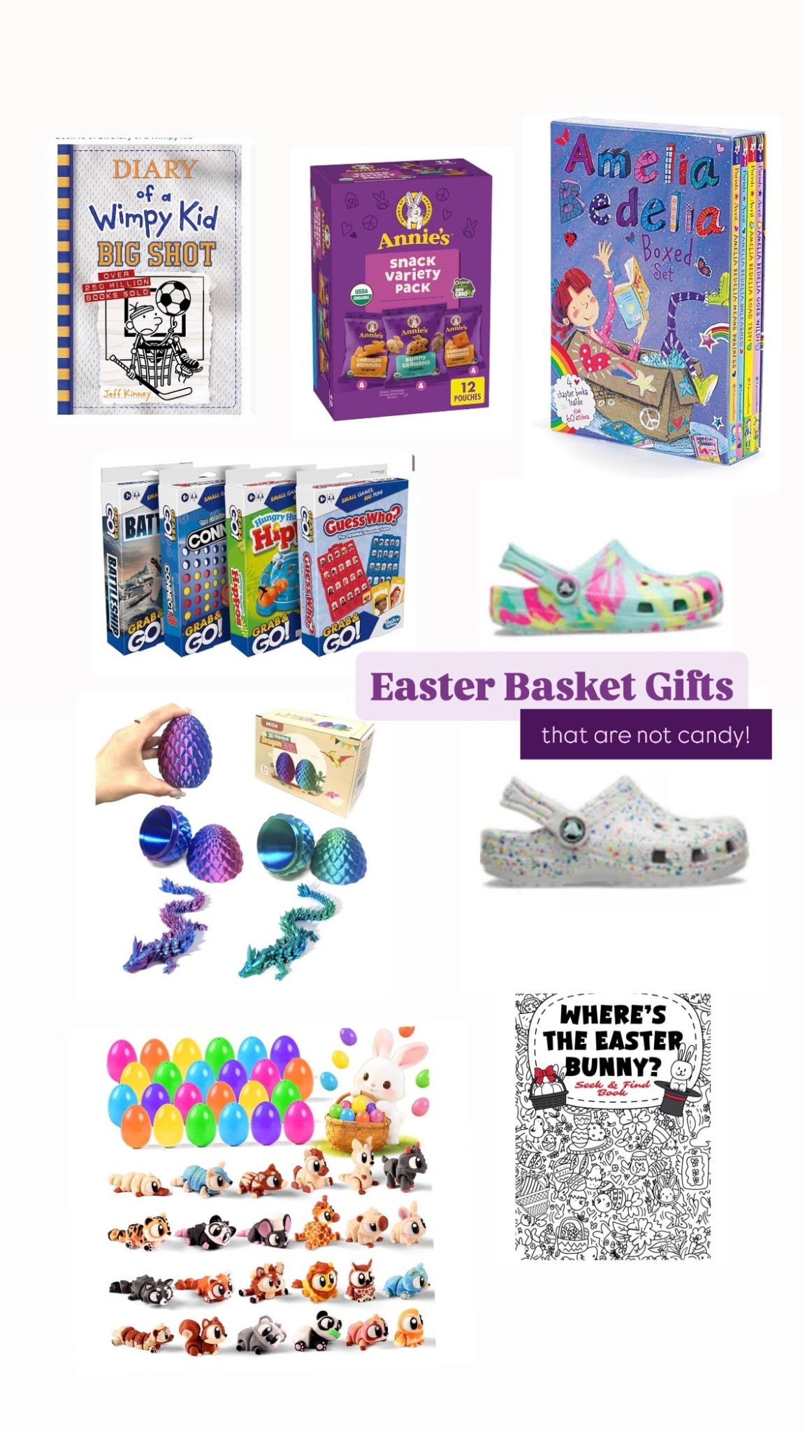 Easter basket gifts that are not candy! 

Easter basket amazon
Crocs
Kids books
Kids toys

#LTKHome #LTKmomlife #LTKSeasonal