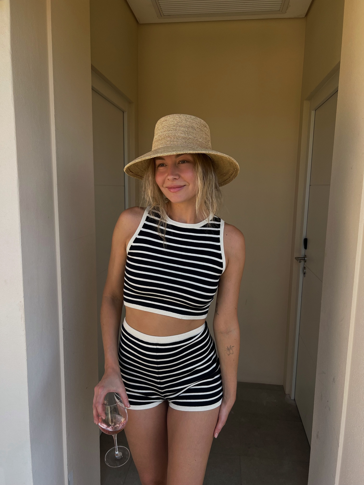 Matching striped set for late summer days 