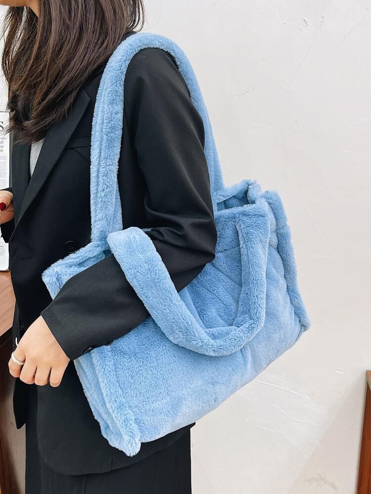 Fluffy Design Shoulder Tote Bag | SHEIN