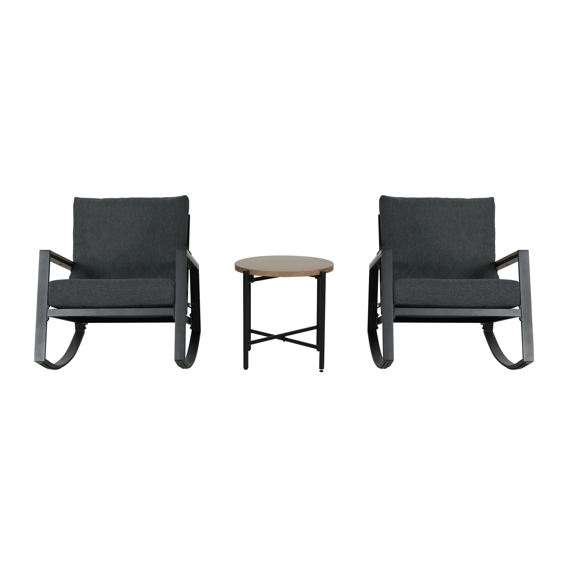 Mainstays Westmont 3-Piece Outdoor Rocker Set, Black | Walmart (US)
