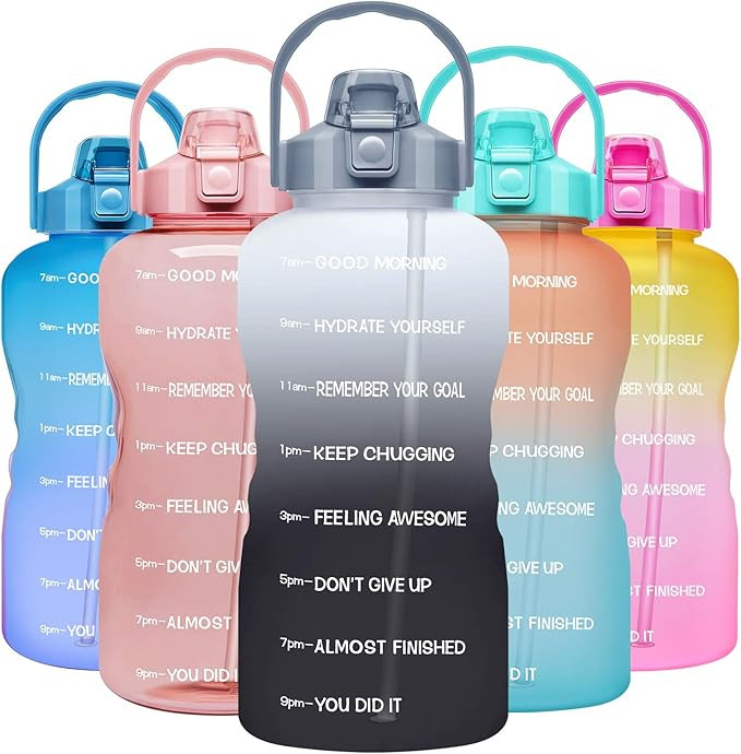 Venture Pal Large 1 Gallon/128oz Motivational Water Bottle with Time Marker & Straw,Leakproof Tri... | Amazon (US)