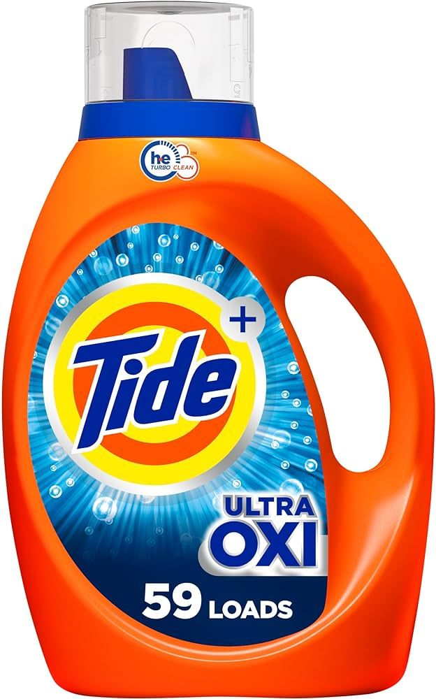 Tide Ultra Oxi Laundry Detergent Liquid Soap, High Efficiency (HE), 59 Loads, Blue, 84 fl oz (Pac... | Amazon (US)