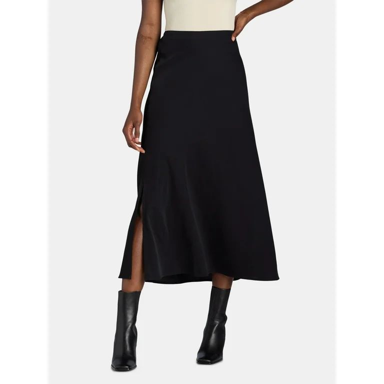 Time and Tru Women's Satin Maxi Slip Skirt, Sizes XS-XXXL | Walmart (US)