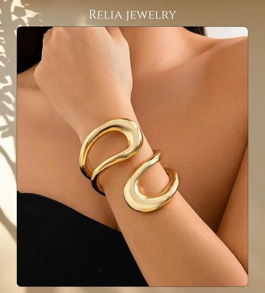 Bold Sculptural Gold or Silver Cuff Bracelet, Modern Chunky Statement Bangle, Artistic Open C Sha... | Etsy (US)