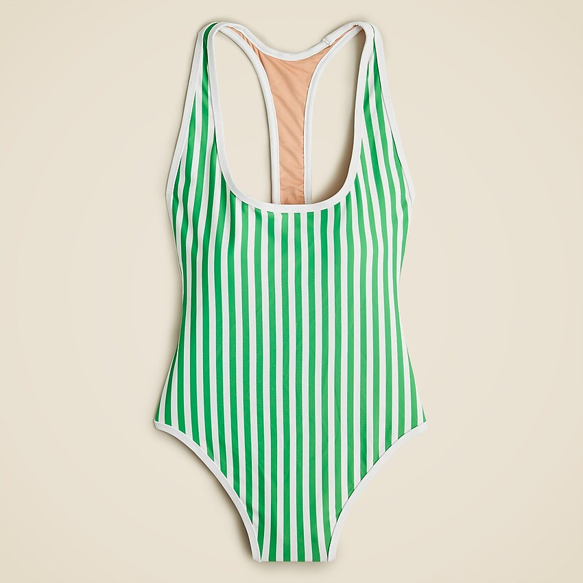 Racerback one-piece swimsuit in stripe | J. Crew US