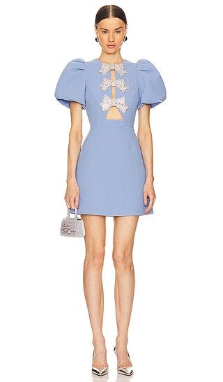 Juliana Puff Sleeve Mini in Blue | Revolve Clothing (Global)