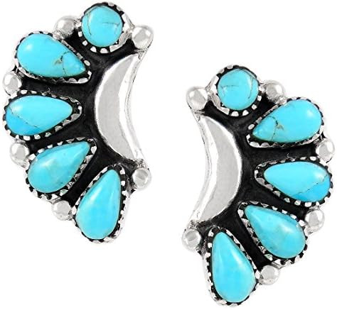 Turquoise Earrings 925 Sterling Silver & Genuine Gemstone | Amazon (US)