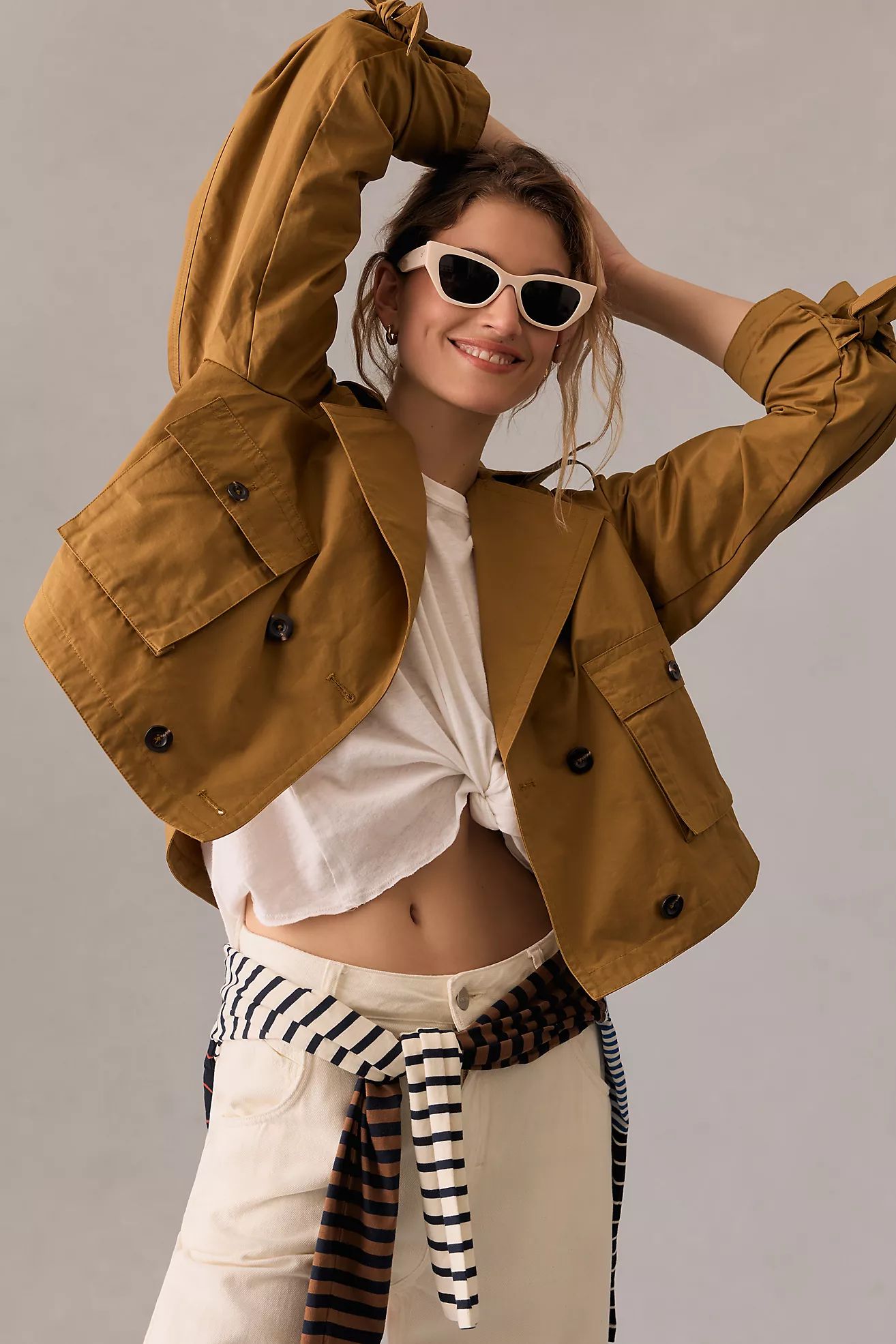 By Anthropologie Cropped Trench Jacket | Anthropologie (US)