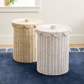 Palmer Scallop Lidded Hamper | Pottery Barn Teen