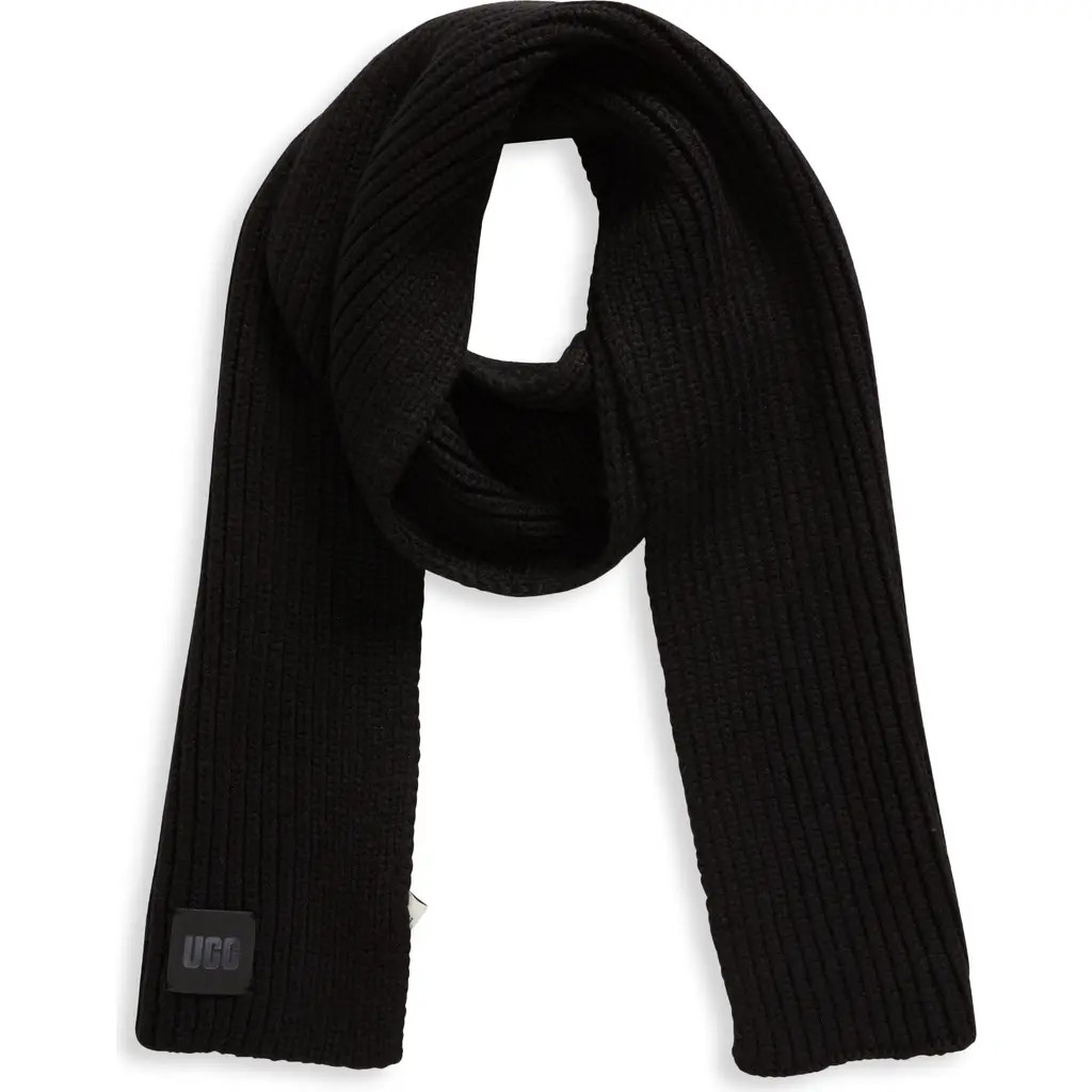 UGG(r) Chunky Rib Scarf in Black at Nordstrom | Nordstrom