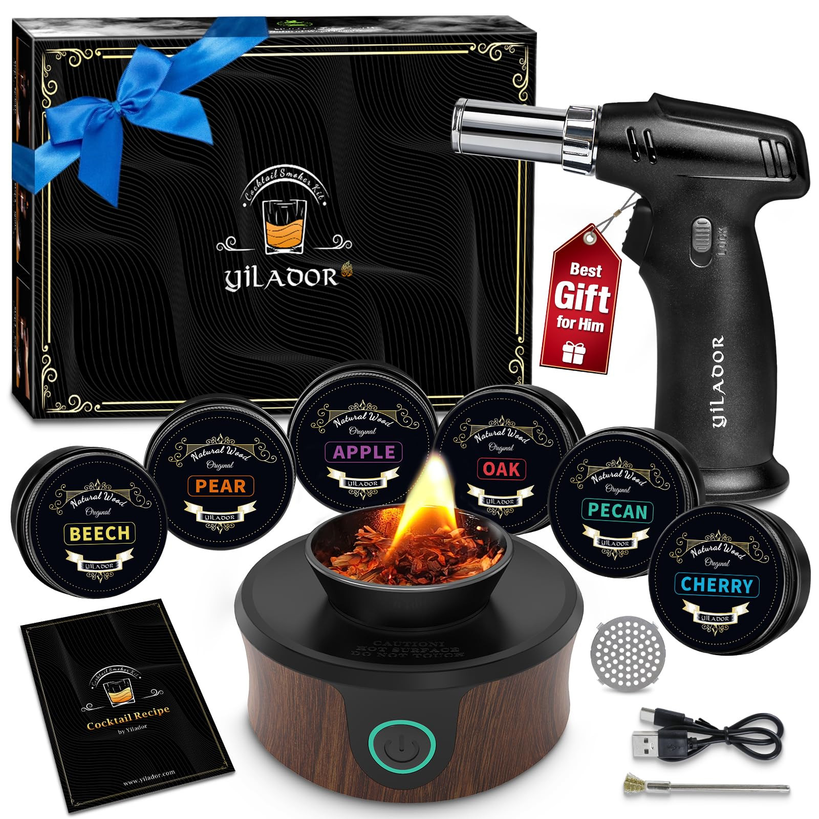 Electric Whiskey Smoker Kit with Torch, Best Whiskey Gifts for Men, 6 Wood Chips – Infuse Rich ... | Amazon (US)