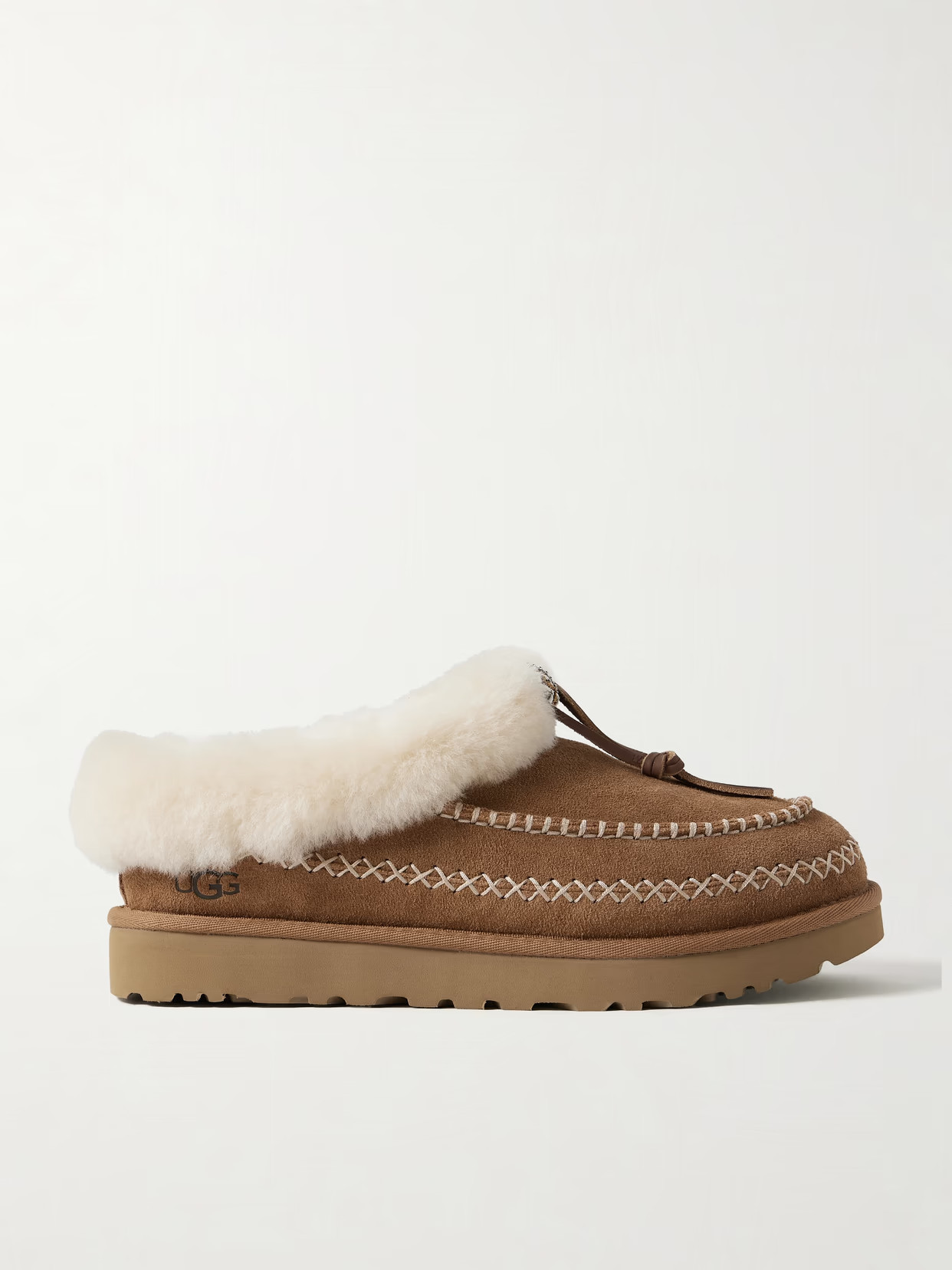 UGG - Tasman Alpine Embroidered Shearling Slippers - Camel | NET-A-PORTER (UK & EU)