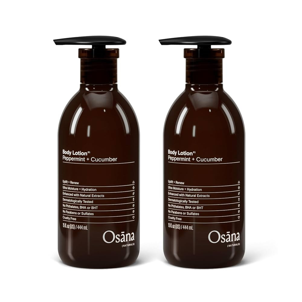 Osana Body Lotion Moisturizer for Dry Skin with Shea Butter & Coconut Oil, Peppermint & Cucumber ... | Amazon (US)