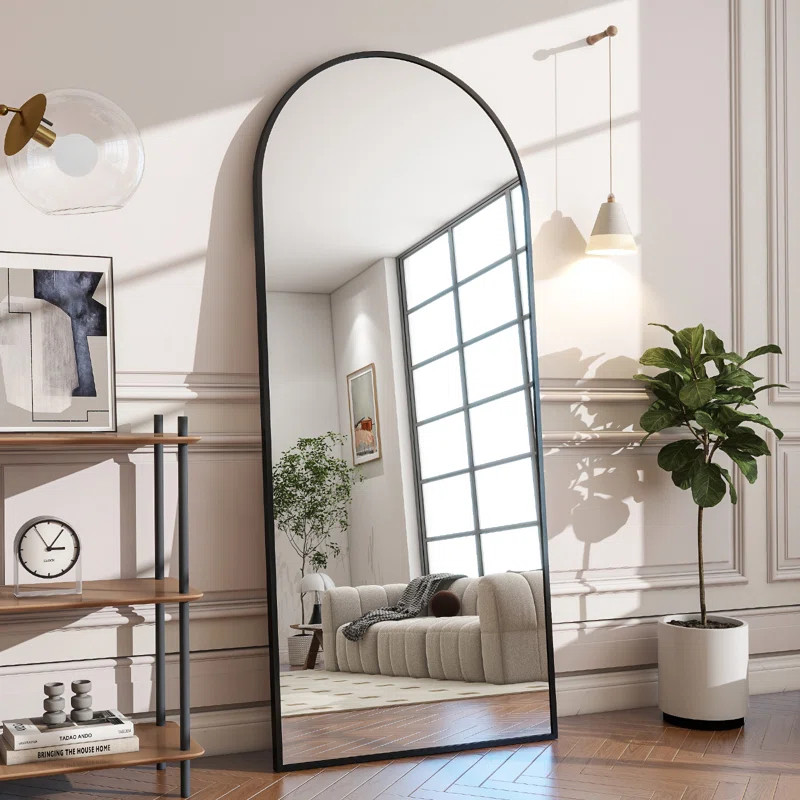 Everly Quinn Full Length Mirror Arch Floor Mirror Wall Mirror Hanging Or Leaning Arched-Top Full ... | Wayfair North America