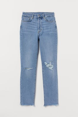 H&M+ Slim Mom Jeans Trashed - Light denim blue - Ladies | H&M US | H&M (US + CA)