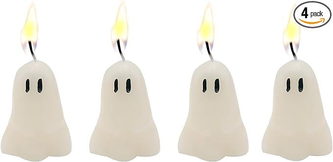 4 PCS Halloween Ghost Candles, Novelty Votive Ghost Candle, Cute Votive Candles for Fall Decor Th... | Amazon (US)