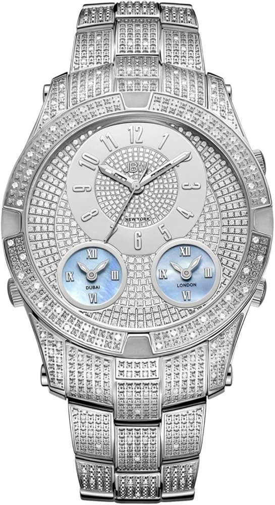 JBW Luxury Men's Jet Setter III 1.18 ctw Diamond Wrist Watch with Stainless Steel Link Bracelet | Amazon (US)