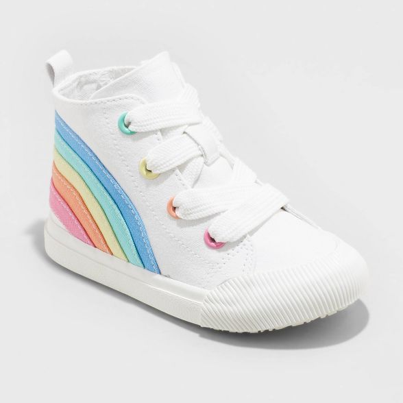 Toddler Girls' Zena Zipper Apparel Sneakers - Cat & Jack™ White | Target