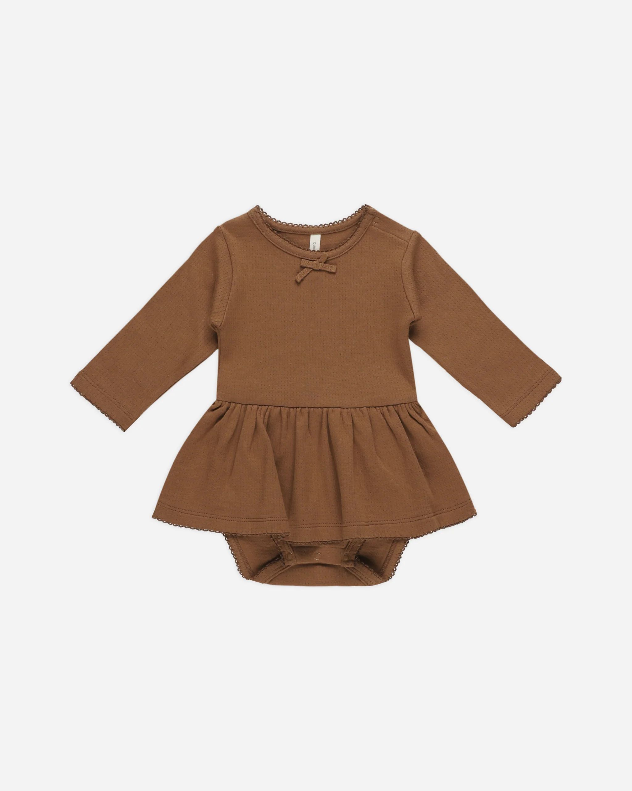 Pointelle Skirted Bodysuit || Cinnamon | Rylee + Cru