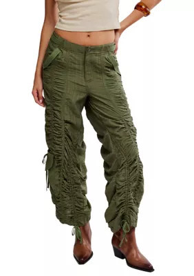 Free People Women's Scorpio Shirred Mid-Rise Cargo Pants, Small | Belk