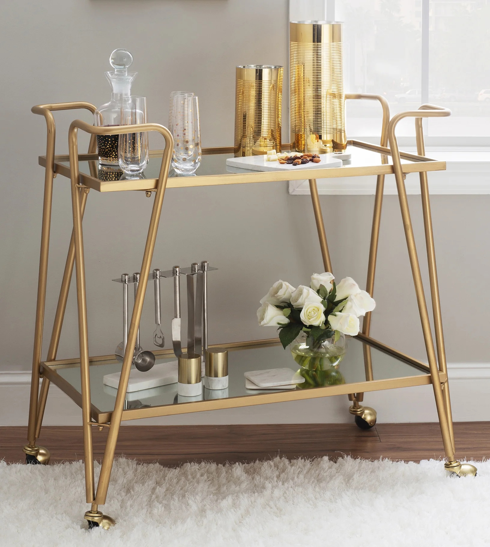Linon Rectangular Bar Cart | Walmart (US)