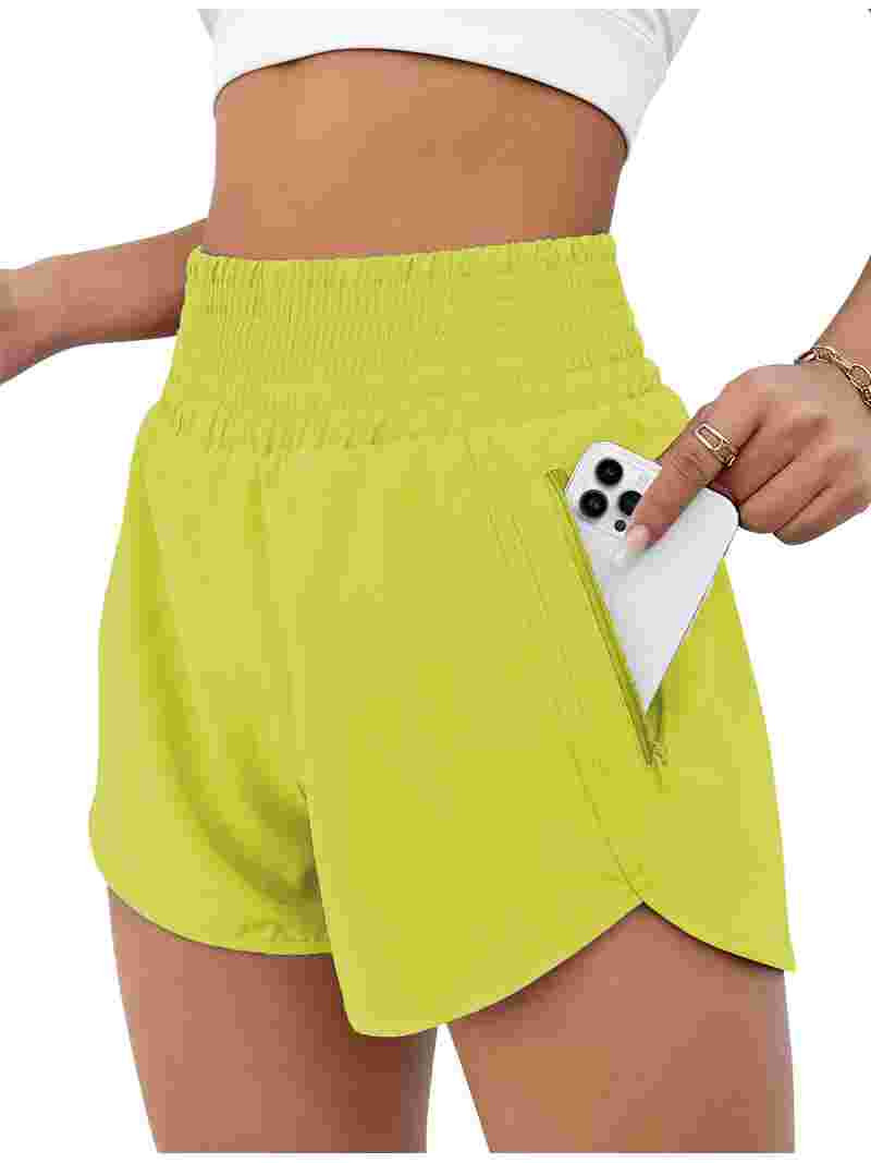 Rosvigor Womens Athletic Shorts High Waisted Running Shorts Gym Workout Shorts with Pockets | Walmart (US)