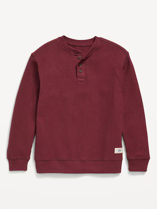 Long-Sleeve Henley Thermal-Knit T-Shirt for Boys | Old Navy (US)