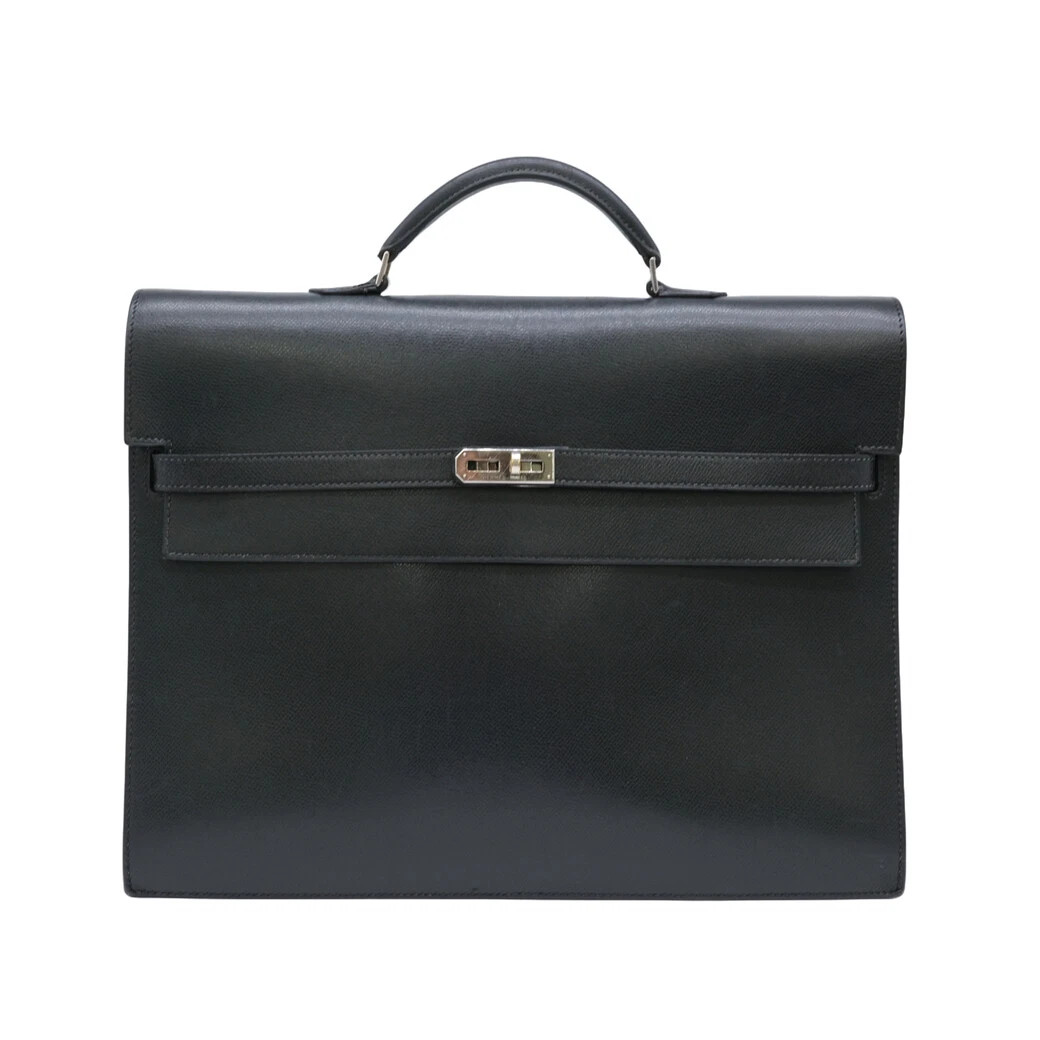 Hermes Kelly Depeche 38 Documents Business Bag Briefcase Black Vaux Epson F | eBay US