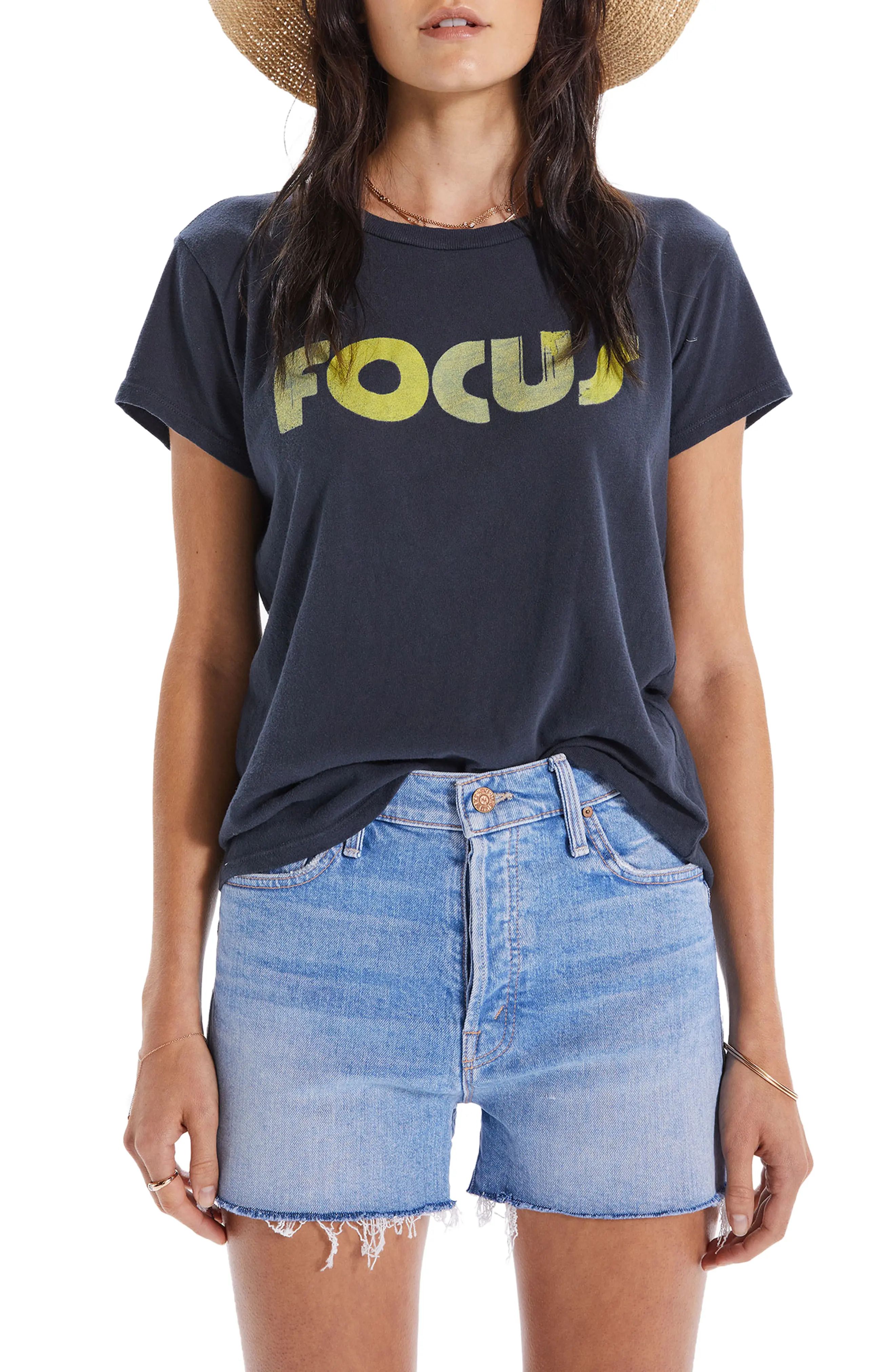 MOTHER The Boxy Goodie Goodie Focus Cotton Graphic Tee at Nordstrom, Size Small | Nordstrom