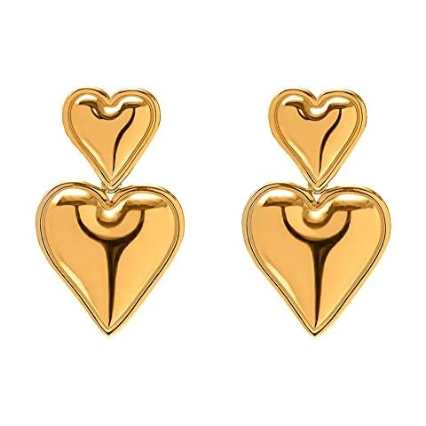 Apsvo Drop Earrings Spiral Chunky Gold Hoop Earrings Lightweight Dangle Earrings Teardrop Trendy ... | Amazon (US)