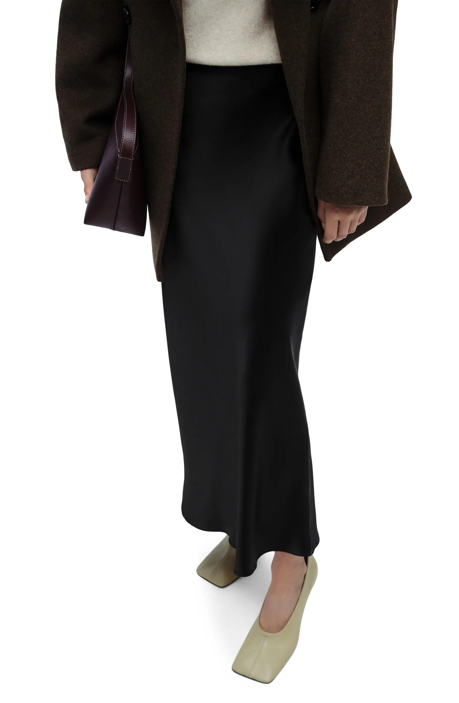 MANGO Satin Midi Skirt | Nordstrom | Nordstrom