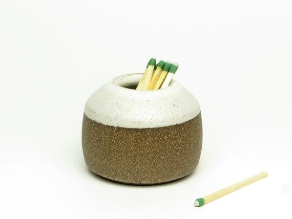 ceramic match striker, white glaze, wheel thrown, stoneware match striker, contemporary, tiny vas... | Etsy (US)