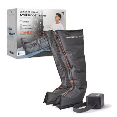 Sharper Image Powerboost Boots Air Compression Electric Leg Massager: Heat Therapy, Plastic Material | Target