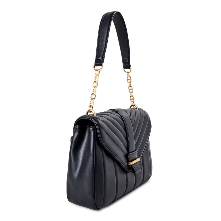 Time and Tru Women's Mimi Satchel Bag, Black - Walmart.com | Walmart (US)
