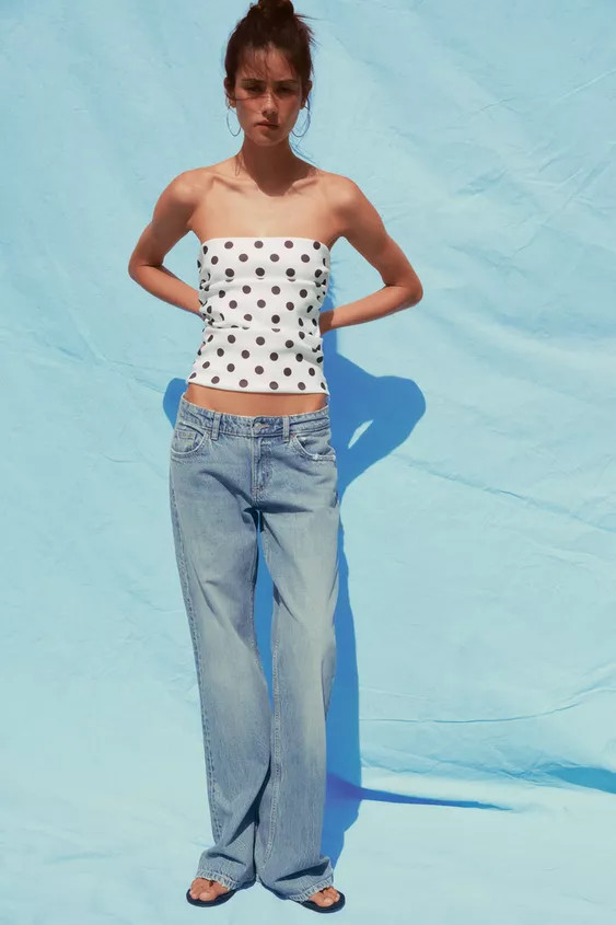 POLKA DOT BANDEAU TOP | Zara UK