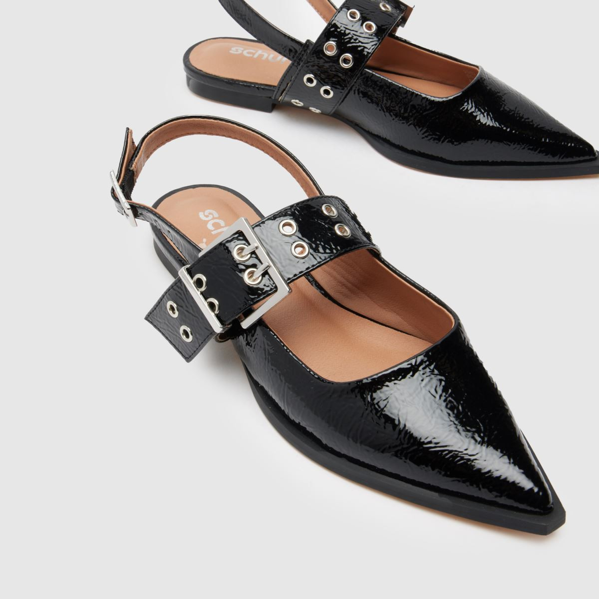 Womens Black schuh Lorella Point Flat Shoes | schuh | Schuh