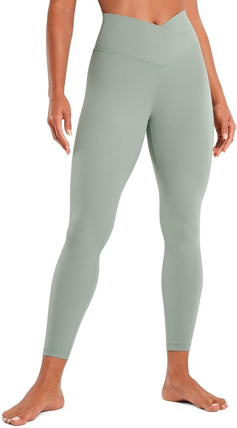 CRZ YOGA Butterluxe Crossover Waist Leggings 25" - V Crossover High Waisted Gym Workout Yoga Wome... | Amazon (US)