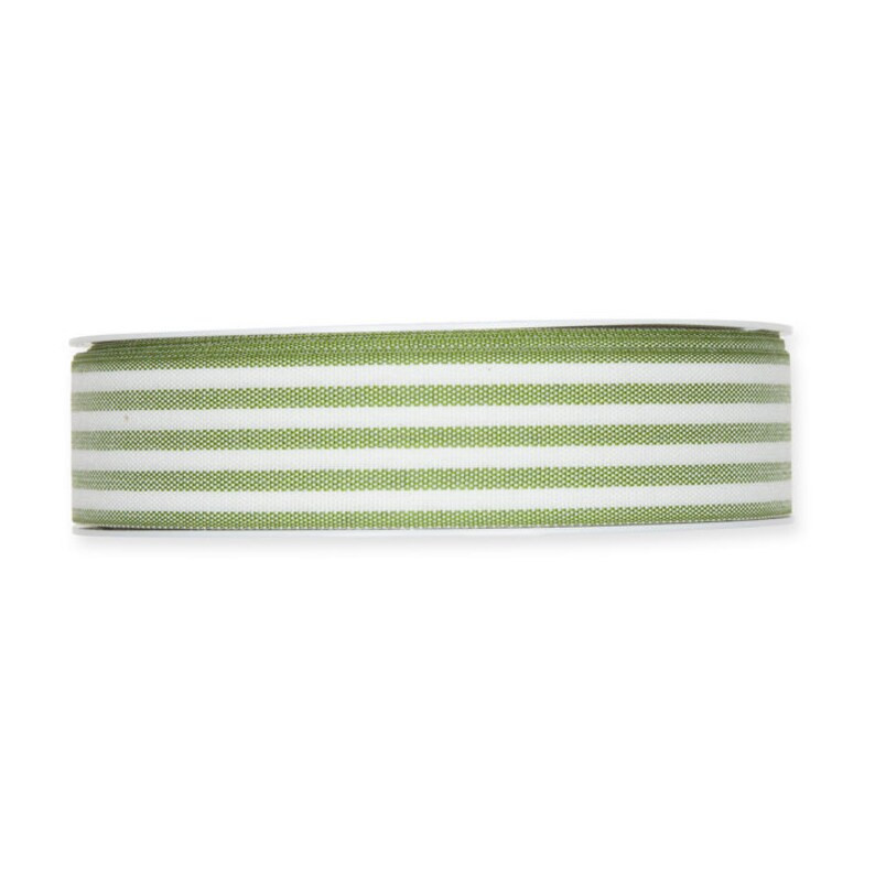 Moss Green Chambray Ticking Stripe Ribbon, 24mm (1in) Wide *sold per Metre* - Etsy | Etsy (US)