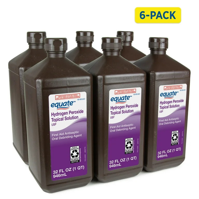 Equate Antis\u00e9ptico L\u00edquido de Per\u00f3xido de Hidr\u00f3geno Al 3%, Paquete de 6, (6 x... | Walmart (US)