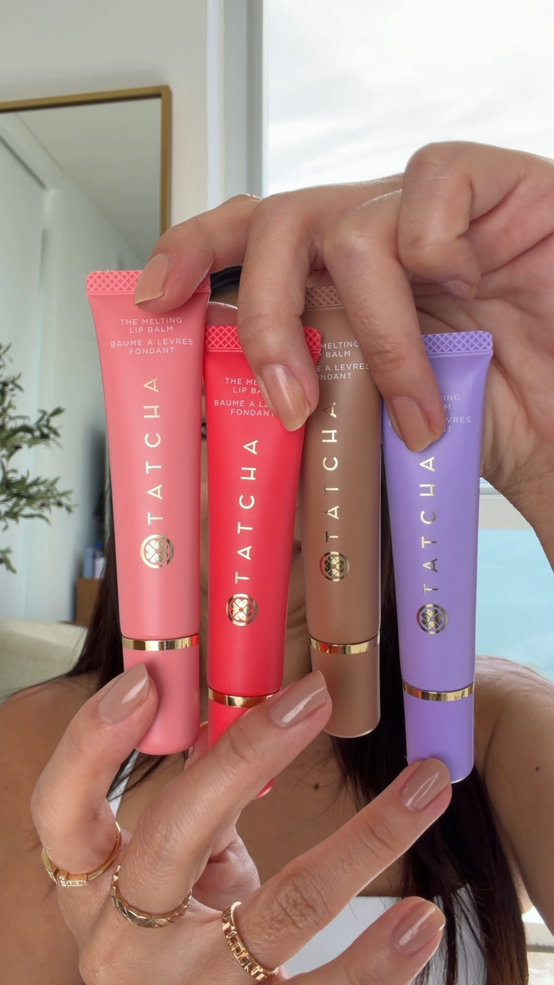 Swatching four shades of the new @tatcha Melting Lip Balms! 🫦 

The texture is unreal with the smoothest formula I’ve ever applied on my lips. They really do melt into the lip with the perfect lips but better sheer tint.

My favorite is Reddo! Which one is your favorite? Exclusive to @ultabeauty
