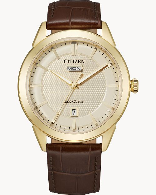 Corso Champagne Dial Leather Strap AW0092-07Q | CITIZEN | Citizen Watch